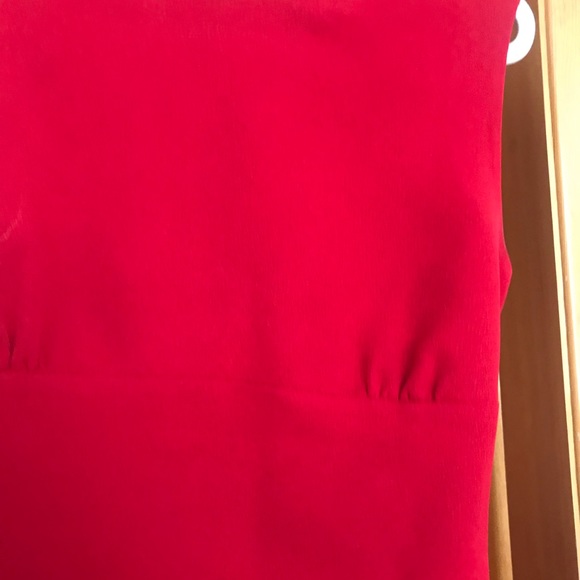 Red dress with jacket custom made size S as new zipper in back - Picture 4 of 5